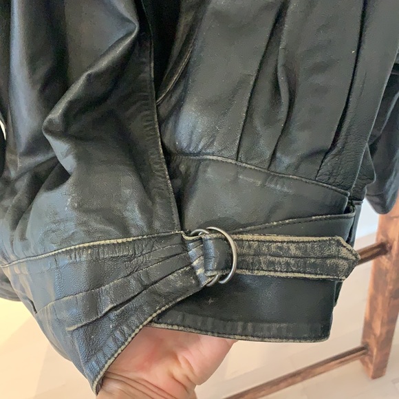 Bomber 1980s Vintage leather jacket - Picture 4 of 6